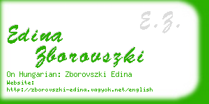 edina zborovszki business card